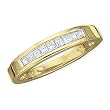 14K Yellow Gold 1/4 ct. Princess Cut Diamond Bridal Wedding Band