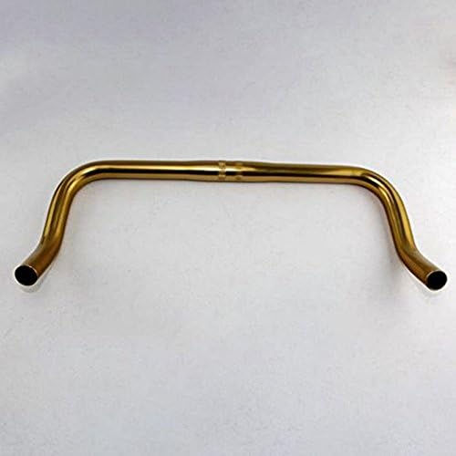 BMX Style Bicycle Handlebars for Pursuit Bull Horn Style Lightweight Alloy Handlebars for Track Bike/ Fixed Gear (Gold)