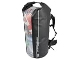 OverBoard - Sac à dos imperméable en toile de bâche et PVC 600D - 60 litres - Noir (Import Royaume Uni)