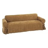 Classic Slipcovers Heavy Microsuede Sofa Slipcover, Cappuccino