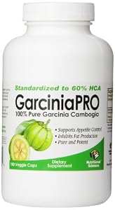 Garcinia PRO 100% Pure Garcinia Cambogia, 180 Veggie Caps