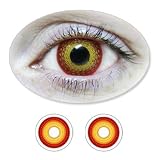 Red / Yellow Eyes Motif Lenses from BIONORA 1 Year use including Lens Case