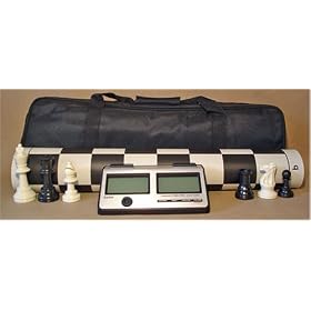 Click here to buy ChessCentral's Chess Set with Chess Pieces, Black Board, Black Bag and Digital Game Clock.