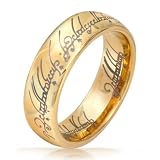 Bling Jewelry Lord of The Rings Style Gold Plated Polished Tungsten Ring Pendant 7mm Size 10