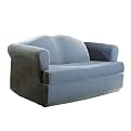 Stretch Piqué T-Cushion 2-pc. Loveseat Slipcover - Federal Blue