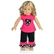 Hot Pink Heart 2pc Doll Clothing Set -- Fits 18" American Girl Doll