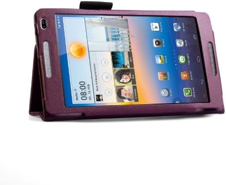 Yousave Accessories Huawei MediaPad M1 Case Purple PU Leather Stand Cover With Mini Stylus Pen