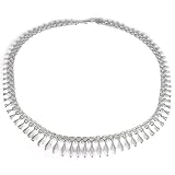 Sterling Silver Graduated Panther Necklace - 17"