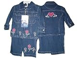 Infant Girls Sizes 12M/18M/24M Cotton Denim Embroidery Jacket 2-PC Sets. (Prepack=24 Sets Assorted Sizes, Each $8.00)