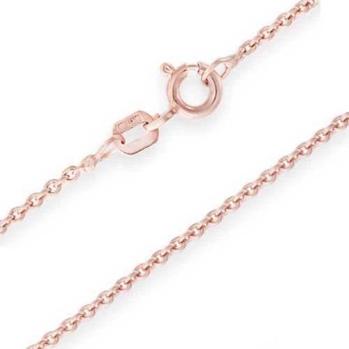 Bling Jewelry 925 Sterling Silver 040 Rose Gold Plated Rolo Chain 0.40mm