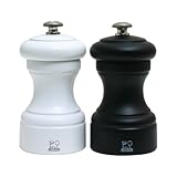 IMAGE OF Peugeot PM24291 Bistro 4 Inch Black Matte Pepper Mill and 4 Inch White Matte Salt Mill Set