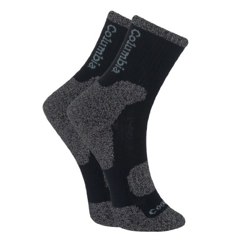 Mens Columbia Ultra Soft Athletic Fine Knit All-Season CoolMax Travel Crew Socks (Size: UK:6.5-12.5 EU:40-47 US:7-13)Black