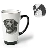Porcelain Funnel Cup with Japanese Chin (6 inch, Black and white)