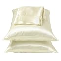100% Silk Satin Ivory Pillowcase - Queen
