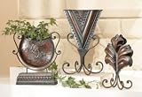 Floral Antique Finish Vases SET of 3