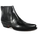 Loblan 083C(298) Unisex Cowboy Leather Ankle Boots - Black