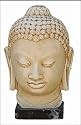 Head of Buddha Statue on marble base Museum Reproduction