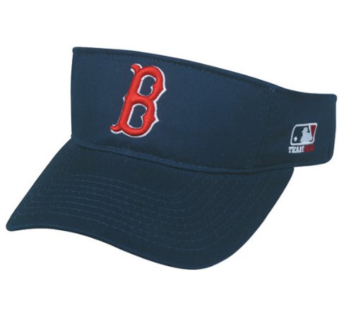 MLB ADULT Boston RED SOX Home Navy Blue VISOR Adjustable Velcro TWILL New