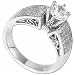 14K White Gold Trellis Design Diamond Engagement Ring (Center stone is not included)