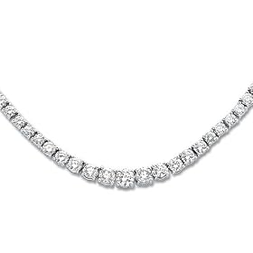 8 ct. Graduated Diamond Tennis Necklace in 14K White Gold (Highest Quality)