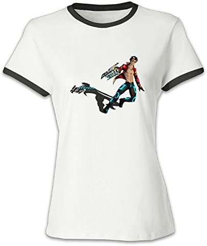 Lonmir Women's Generator Rex Round Neck Contrasting T Shirts XXL Black Cool