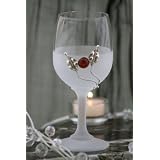 Art Decorative Amber and Sterling Silver Set of 2 Wine Glass by Crystal Dream