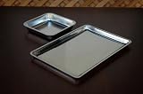 Product details for Deluxe 2 Piece Stainless Steel Bakeware Set with Jelly Roll Pan/ Cookie Sheet, Cake Pan