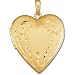 14kt Yellow Gold Floral Heart Photo Locket Charm Pendant