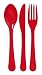 Red Premium Plastic Fork, Spoon and Knife Set 24 Pack