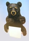 Black Bear Lodge Toilet Paper Holder Bathroom Decor