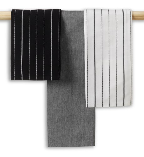 3 Pure Cotton Contrasting Stripe Tea Towels