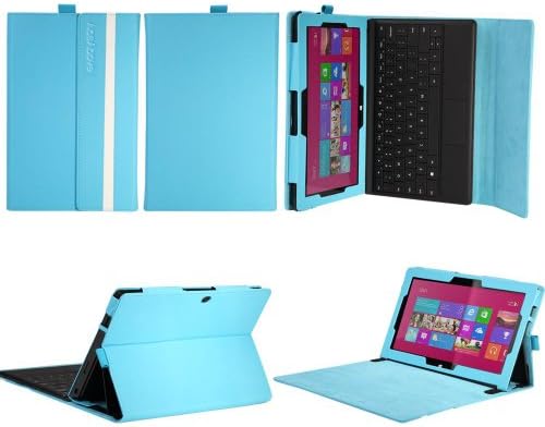 AceAbove Leather Case For Microsoft Surface RT And Surface RT 2 (Surface 2) Windows 8 tablet - Blue (3 Year Manufacturer Warranty From AceAbove)