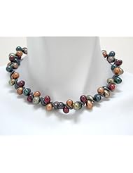 Fall Mix Freshwater Pearl Sterling Spiral Necklace