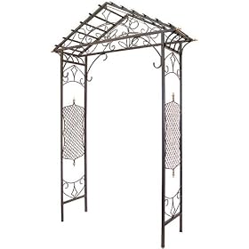 Austram Model 101618 Gable Top Arbor, Hammered Silver by 