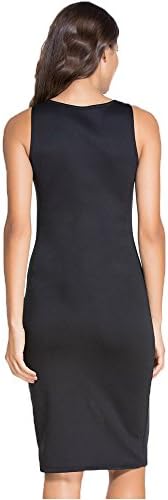 Liberty Queen Women's V Neck Sleeveless Zipper Bodycon Dress