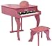 New Pink Childs Wood Toy Grand Piano With Bench Kids Piano 30 Key