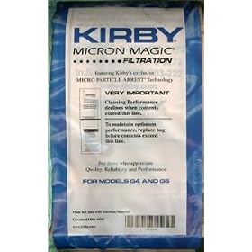 Kirby G4 & G5 Vacuum Cleaner Bags - 3 Pack. Kirby Part # 197294S