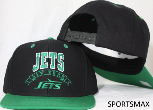 New York Jets Black / Green Plastic Snapback Adjustable Plastic Snap Back Hat / Cap