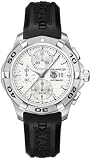 Men's Stainless Steel Aquaracer Silver Dial Chronograph Rubber Strap