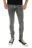 Social Collision Salt And Pepper Acid Wash Stinger Fit Jeans