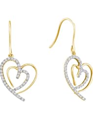0.40CTW DIAMOND HEART EARRINGS