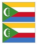 2 Comoros Comorian Flag Stickers Decal Bumper Window Laptop Phone Auto Boat Wall