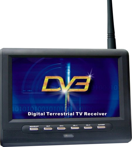 Feastronics 7 Digital Freeview  Analog Portable TV with Recording Function and Media Player with Built in Li-ion Rechargable Battery and Headrest Carry Bag