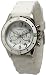 Women's Geneva New White Silicone Rubber Jelly with CZ Crystal Rhinestones Face Bling