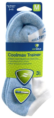 SOFSOLE Coolmax Trainer Womens Performance 3-Pack Socks