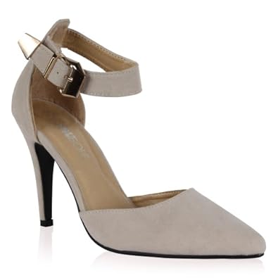My1stWish Femmes Chaussures Bride Cheville Escarpin Talon Haut Pointu