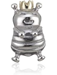 Genuine PANDORA Sterling Silver & 14k Gold Queen Bee Charm 790227