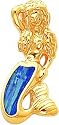 14K Gold Created Opal Mermaid Slide Pendant Jewelry