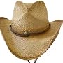 DISTRESSED SUPER HOT STRAW ROCKER COWBOY HAT