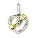 14K Yellow and White Gold Diamond Heart Pendant w/16 inches necklace